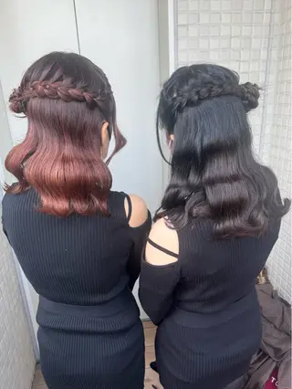 ヘアアレンジ 縮毛矯正/ブラウン カラー/ヘアメひふみのヘアスタイル