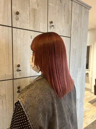 セミロング カラー なつき/ 艶カラー/縮毛矯正のヘアスタイル