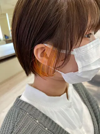 ショート カラー デザインカラー、艶髪 大塚　耕平のヘアスタイル