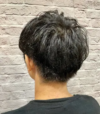 ショート パーマ メンズ 無料メンズカット❗️ 岡本晟我のヘアスタイル