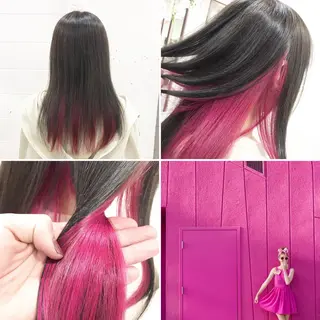 セミロング カラー "PEPPU "所属・派手髪、ハイトーン ショートヘアShinのヘアスタイル