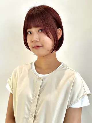 ショート カラー ヘアアレンジ 切りっぱなしボブ/ デザインカラー店長のヘアスタイル
