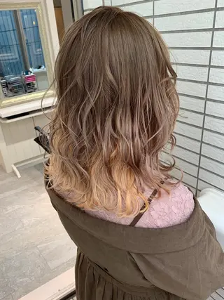 セミロング カラー 大橋 タツヤのヘアスタイル