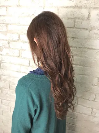 ロング カラー パーマ ヘアアレンジ 韓国ヘア✨グレージュ カラーasamiのヘアスタイル