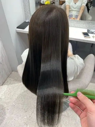 ロング 京都レイヤーカット/ 縮毛矯正/羽柴りくのマツエク・マツパデザイン