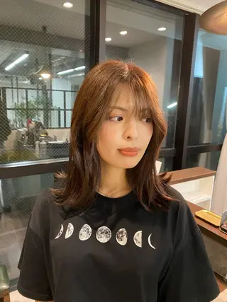 ミディアム 髪質改善/縮毛矯正/ 透明感カラーYUMAのヘアスタイル