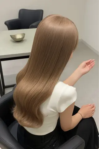 セミロング カラー 艶髪レイヤー屋さん 大澤竜馬のヘアスタイル
