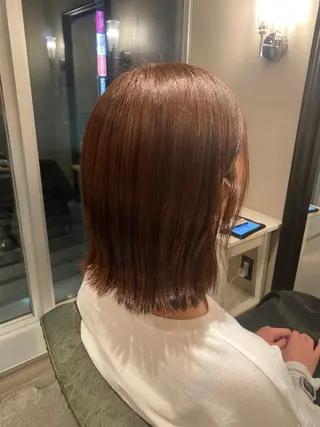 ミディアム カラー 🎀暖色カラー／ボブ 🎀MOMONAのヘアスタイル