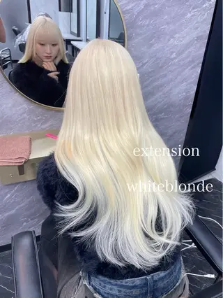 ロング カラー エクステ🩵ブリーチ 韓国ヘア🩵KAEのヘアスタイル