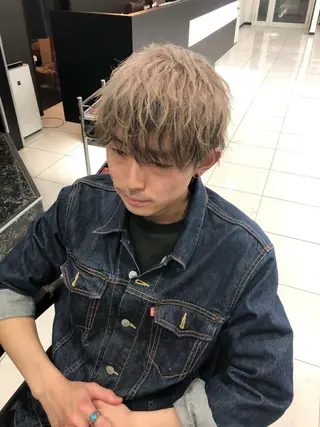 ショート カラー メンズ 曲がる縮毛矯正 髪質改善/西尾 幸樹のヘアスタイル