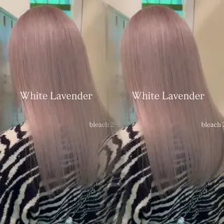 セミロング カラー ハイトーンカラー/エ クステ/デザインのヘアスタイル