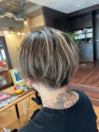 ショート メンズ BEACH　HAIR&NAIL所属・両国駅徒歩1分⭐️ アイロン仕上げのヘアスタイル