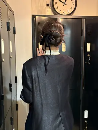 ヘアアレンジ カットモデルレイヤー 暖色カラー モカ🎶のヘアスタイル