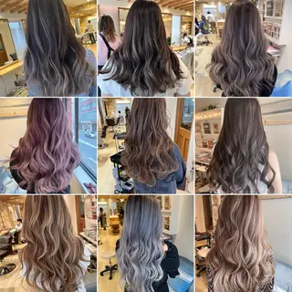 ロング 渋谷ハイトーン/ デザインカラー阿部のヘアスタイル