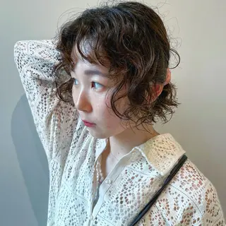 ミディアム パーマ アレンジ/レトロパー マ/眉/atsumiのヘアスタイル