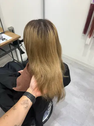 セミロング 池袋🧡ダブルカラー /馴染ませエクステのヘアスタイル