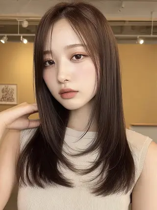 セミロング 縮毛・髪質改善🩰 mai🐰ྀི🤍のヘアスタイル