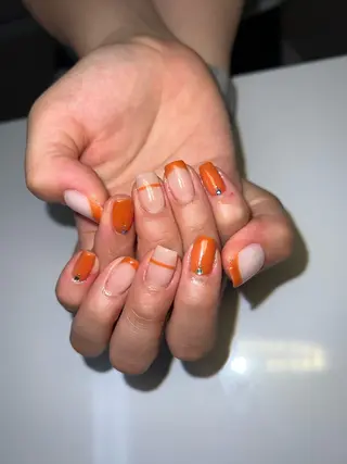 ネイル m.nail/ 🐄💛🧡❤️のネイルデザイン