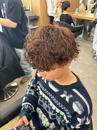 ショート パーマ ヘアアレンジ メンズ 川合 智之のヘアスタイル