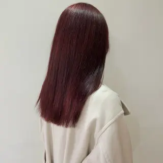 セミロング カラー nonoka オリーブ/グレージュのヘアスタイル