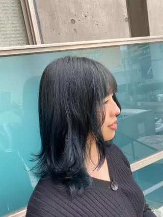 セミロング カラー 花見 亜沙美のヘアスタイル