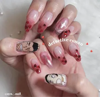 ネイル あゆ🎀/ワンホンネ イル/痛ネイルのネイルデザイン