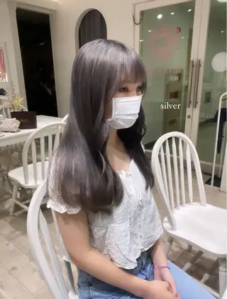 ロング カラー ヘアアレンジ 韓国ヘア /aibiのヘアスタイル