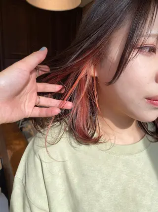 ミディアム カラー irwi/イルウィ所属・miku🎀門前仲町 ブリーチ・レイヤーのヘアスタイル