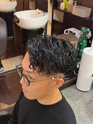 ミディアム パーマ CuMARi所属・予約の95%パーマ 🌈men's専門店のヘアスタイル