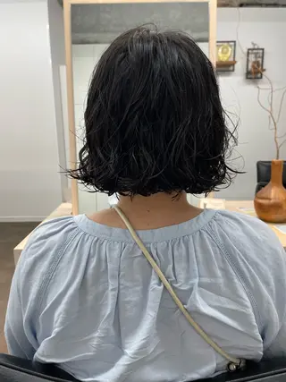 ミディアム パーマ レイヤーパーマ/ ショートパーマ/横浜のヘアスタイル