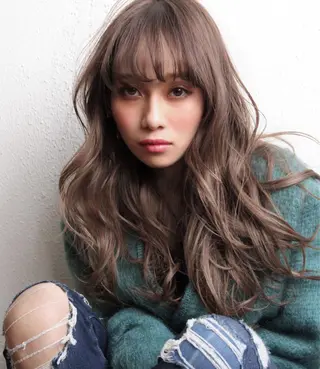 ロング カラー パーマ シェアサロン salowin所属・✨ブリーチなし透明感 カラー🥇ユースケのヘアスタイル