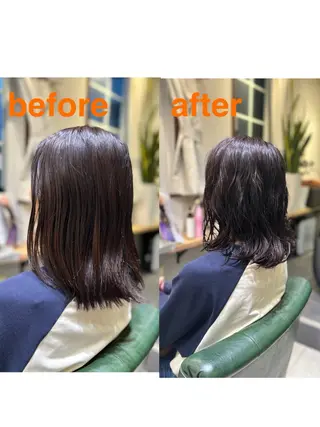 ミディアム laffin❁ななみ /パーマスタイルのヘアスタイル