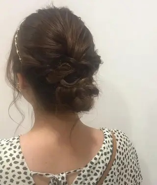 ミディアム ヘアアレンジ 白髪女性専門店竹内 涼乃のヘアスタイル