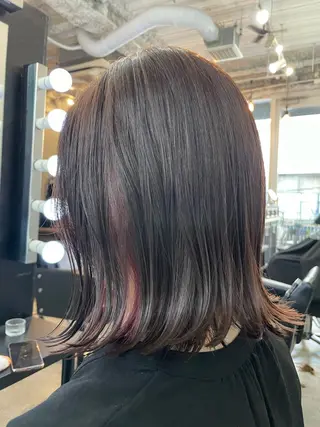 ミディアム カラー ブリーチなし透明感 タケザワミキのヘアスタイル