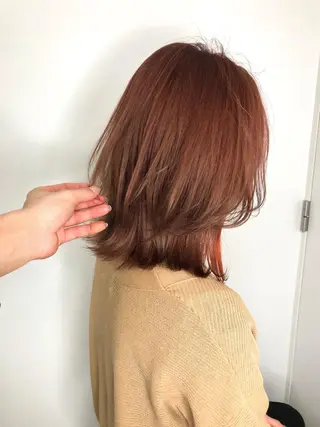ミディアム カラー wカラー 指名No1かけるのヘアスタイル