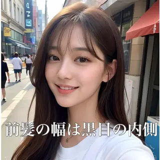 ロング カラー 韓国ヘア♡ 顔まわりカットayaのヘアスタイル