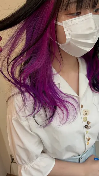 ロング カラー tricot AVEDAららテラス北綾瀬所属・🌏宇宙一 上地 奏tricot💥のヘアスタイル