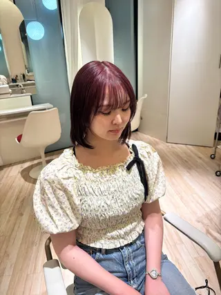 ミディアム カラー ParveMix 岡本えりかのヘアスタイル