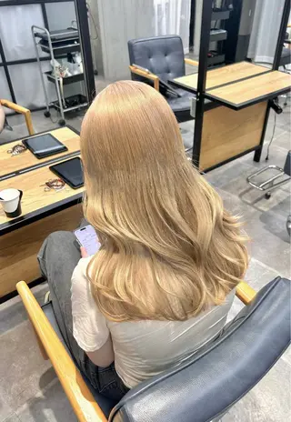 セミロング カラー 韓国×髪質改善カラー 💎hinaのヘアスタイル