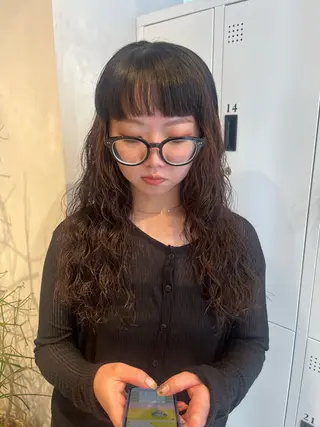 ロング カラー パーマ ボブ/ベージュ/ パーマ🪿近森ゆいのヘアスタイル