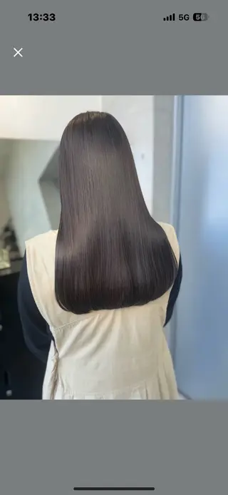 ロング カラー パーマ ヘアアレンジ 透明感/オリーブ/ グレージュ/YUKAのヘアスタイル