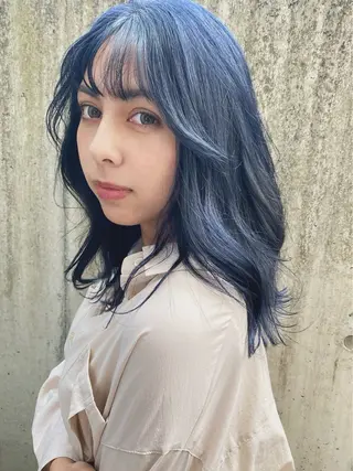 ミディアム カラー tominaga kentaのヘアスタイル