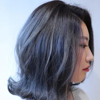 ミディアム カラー GO TODAY所属・ハイトーン/小顔 カット/Ayumuのヘアスタイル