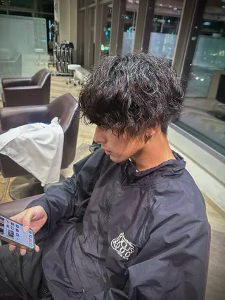 メンズ メンズ特化/フェザー /パーマ/伊勢元のヘアスタイル