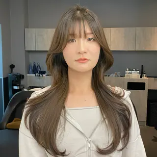 ロング カラー レイヤー/艶カラー /韓国ヘア/高松のヘアスタイル