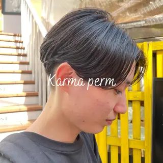 ミディアム カラー パーマ ヘアアレンジ メンズ アイブロウ 社内1メンズ担当✨ 毛流れパーマ鈴木瑛也のヘアスタイル