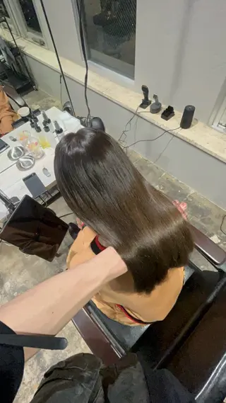 セミロング 渋谷ケアブリーチ ❤️🔥徳田空悟のヘアスタイル