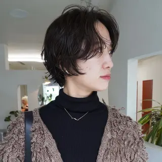 ショート パーマ メンズハイトーン/栄 /イトウタケルのヘアスタイル