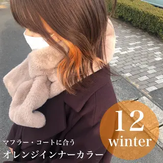 セミロング カラー 細沼 葵のヘアスタイル