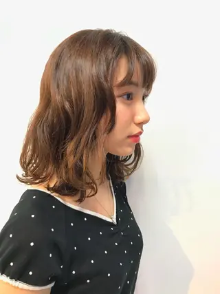 ミディアム カラー パーマ デザインヘア 小林裕史のヘアスタイル